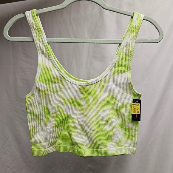 3for$25 no boundaries lime green bright green tie dye sports bra tank crop cami - Picture 2 of 7